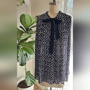 The Limited Women's Navy Blue Polka Dot Sleeveless Blouse size L